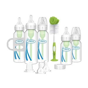 Dr. Brown's Natural Flow® Anti-Colic Options ™ Narrow Bottle to Sippy Gift Set with Soft Silicone Sippy Spout, Removable Silicone Handles, Travel Cap and Bottle Brush