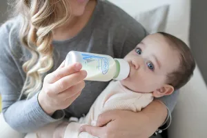 Dr. Brown's Natural Flow Anti-Colic Options  Narrow Glass Baby Bottle 4 oz/120 mL, with Level 1 Slow Flow Nipple, 4 Pack, 0m 