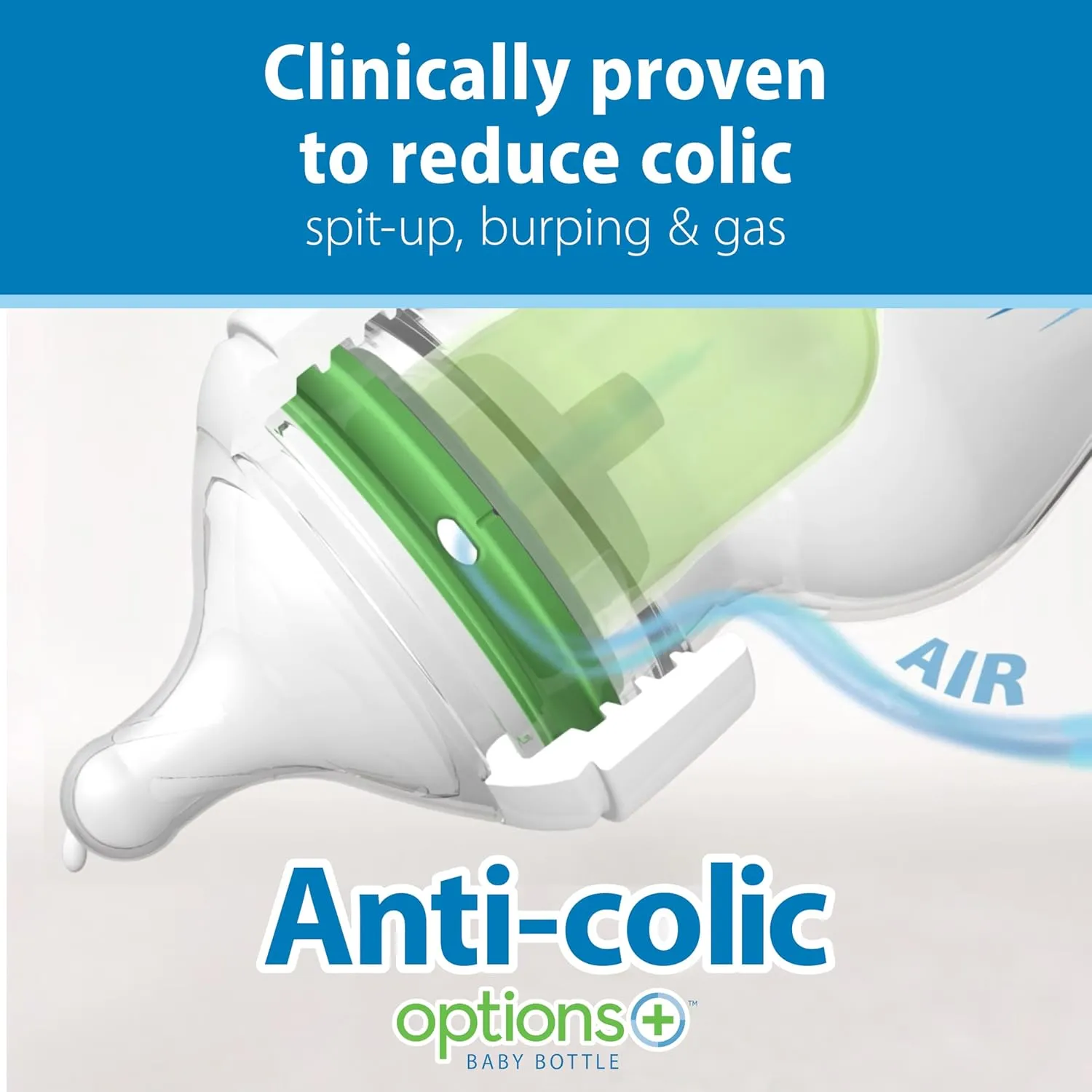 Dr. Brown's Natural Flow Anti-Colic Options  Wide-Neck Glass Baby Bottles 9 oz/270 mL, with Level 1 Slow Flow Nipple, 3 Pack, 0m 