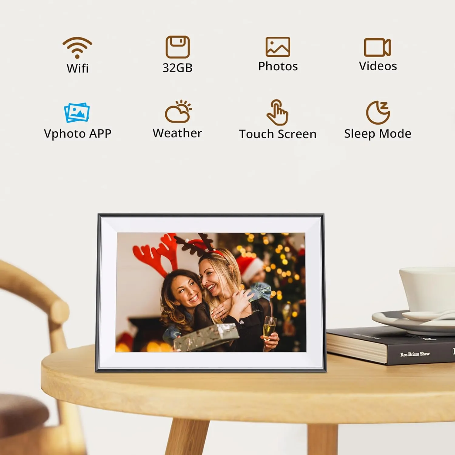 Dragon Touch Digital Picture Frame - 10.1 inch IPS Touch Screen WiFi Digital Photo Frame Display, 16GB Storage, Auto-Rotate, Share Photos via App