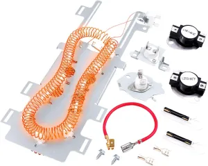 Dryer Heating Element Kit fit for May-tag Bravos 400 2000 3000 5000 9000 Series MED3000BW0 MED3500FW0 MED4000BW0 MED4200BG0 MED4200BW0 MED5100DC1 MED5100DW1 MED5500FC0 MED5500FW0 MED6000AG0 MED6000AW0