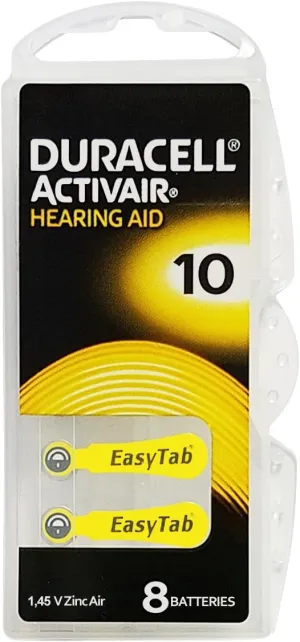 Duracell Activair Hearing Aid Batteries: Size 10 (80 Batteries)