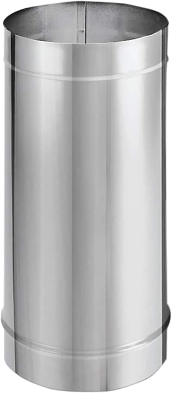 DuraVent DuraBlack 24 by 6 Inches Stainless Steel Single Wall Wood Burning Stove Pipe Connector with Adjustable Length, Silver