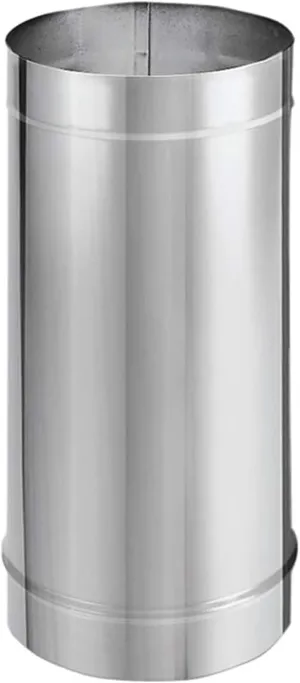 DuraVent DuraBlack 24 by 6 Inches Stainless Steel Single Wall Wood Burning Stove Pipe Connector with Adjustable Length, Silver