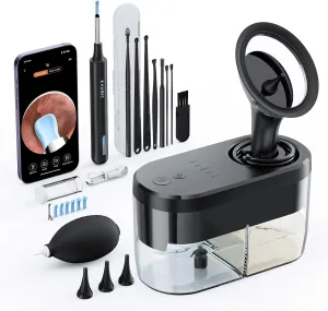 Ear Wax Removal Tool Camera Ear Irrigation Flushing System Ear Cleaner with Camera 1080 HD, Ear Flushing Kit for Adults with One-Piece Waste Tank