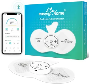 Easy@Home Wireless TENS Unit with APP Remote Control: Back Pain Relief Muscle Stimulator Massager | Powered by MyPainOff App iOS & Android App | Pain Therapy Management EHE015BLE