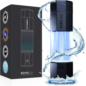 Echo Go  Hydrogen Water Bottle - Molecular Hydrogen Up to 4.5PPM - SPE & PEM Hydrogen Water Generator - Alternative to Hydrogen Water Pitcher