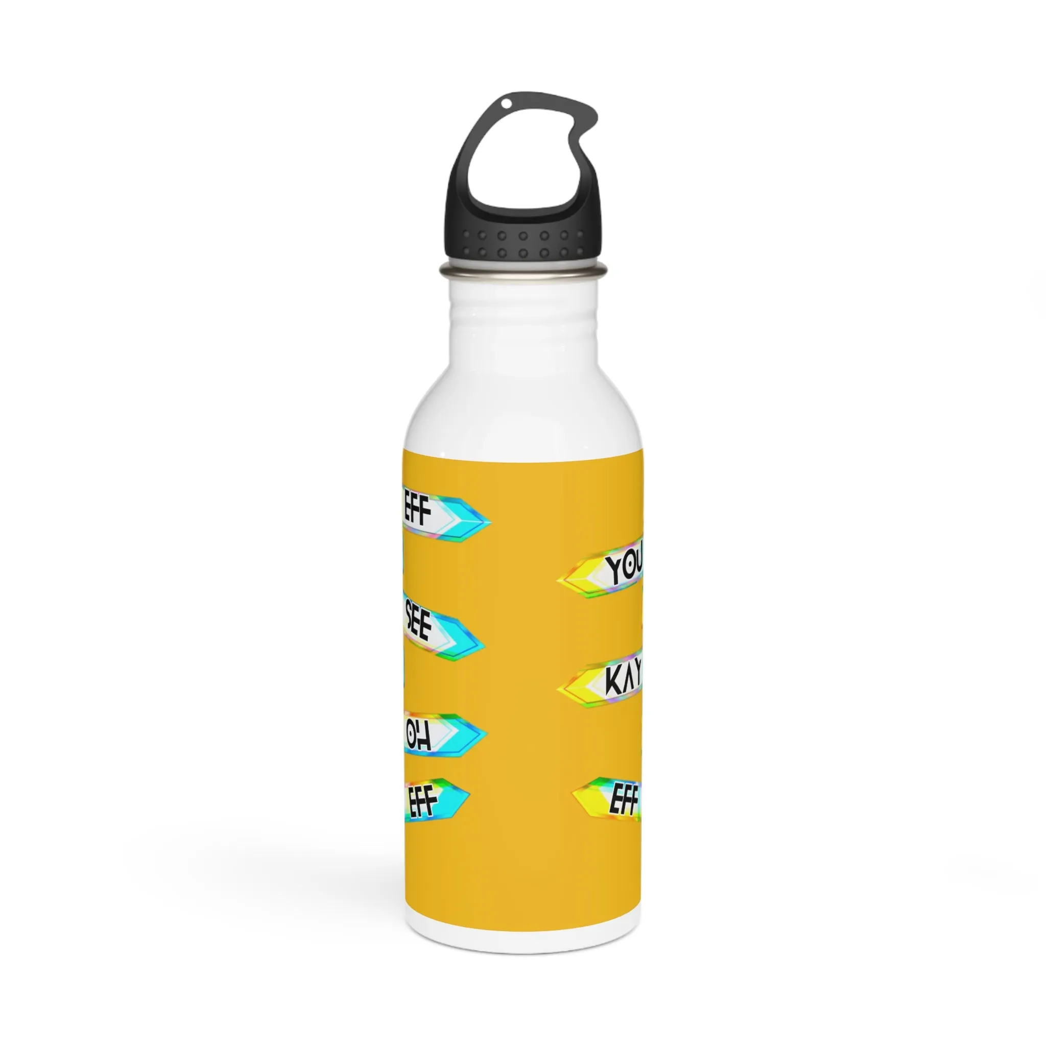 Eff You See Kay Oh Eff Eff Stylish Stainless Steel Water Bottle - Eco-Friendly, Durable, Perfect for On-the-Go - Yellow