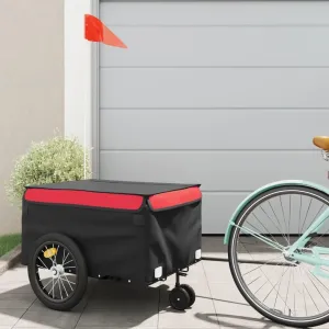 Efficient Transport with Durable Bike Trailer, 99.2 lb Load Capacity, Easy to Connect, Black and Red