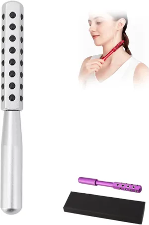 Elarique Beautys Roller,Elarique Uplift Facial Massaging Beauty Tool,Germanium Stone Face Roller,Uplift Facial Massaging Beauty Tool,Uplifting Face Massager Rollers (40 Chu-Silver)