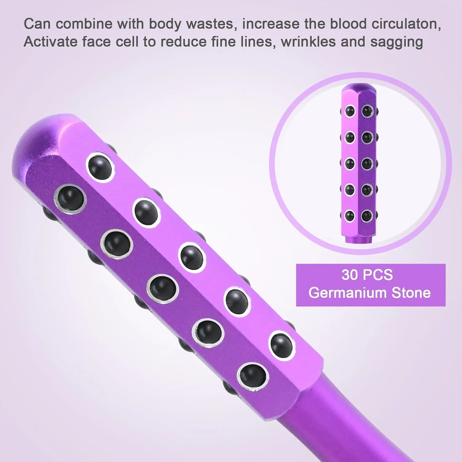 Elarique Beautys Roller,Elarique Uplift Facial Massaging Beauty Tool,Germanium Stone Face Roller,Uplift Facial Massaging Beauty Tool,Uplifting Face Massager Rollers (40 Chu-Silver)