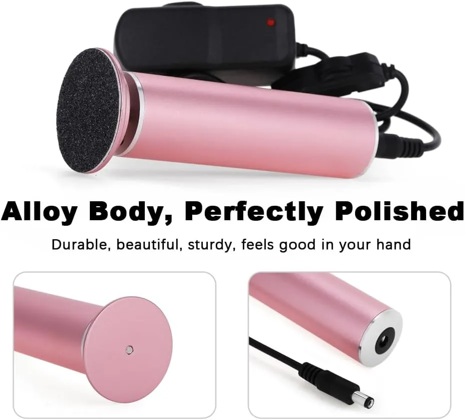 Electric Callus Remover for Feet Adjustable Speed, Powerful Foot Scrubber Electric Foot Callus Remover Heel File with 60PCS Sanding Discs Pedicure Tools for Feet Dead Skin Foot Grinder, Pink
