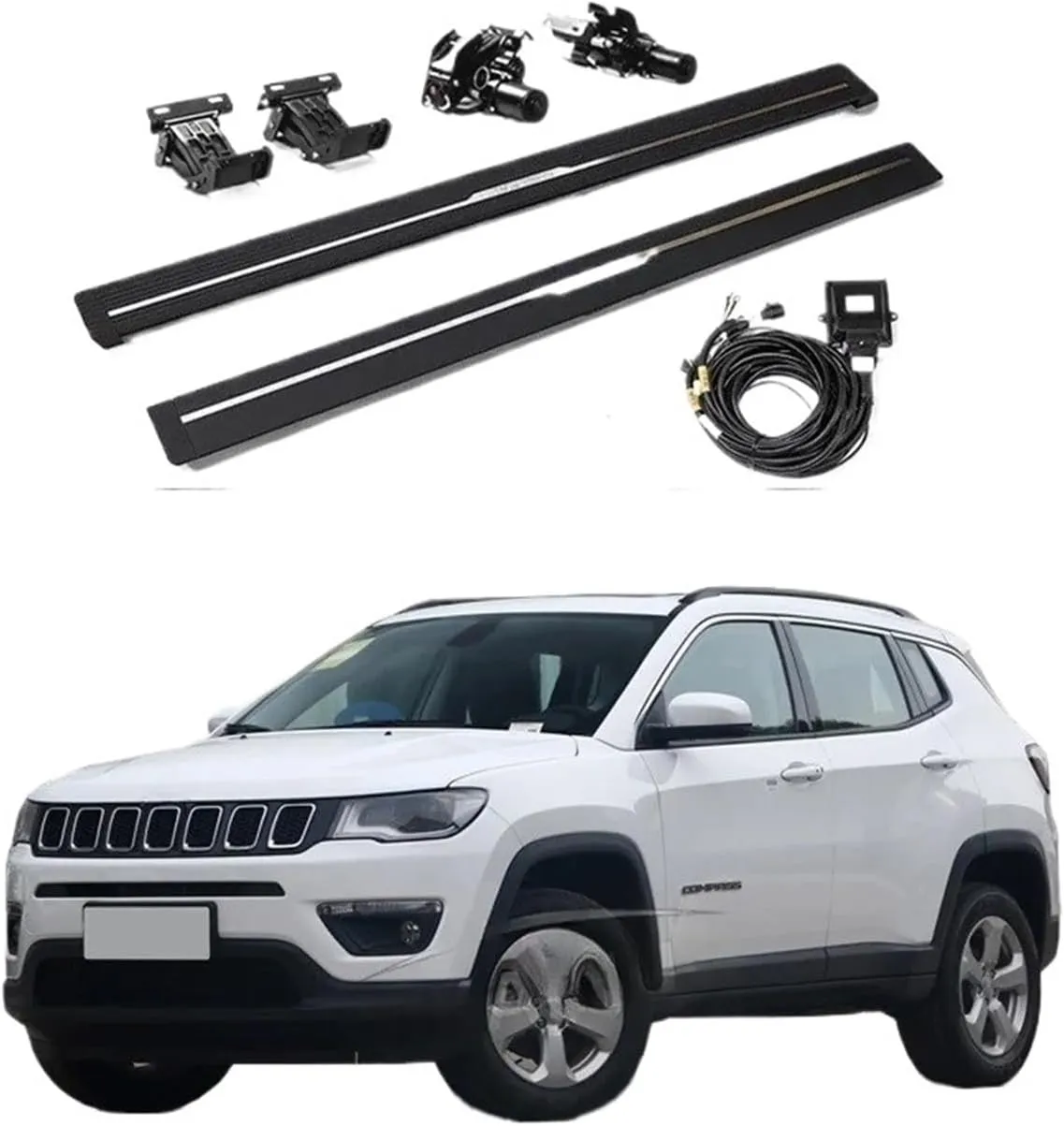 Electric Side Stesps Retractable Power Running Board Automatic Foldable Powersteps Compatible for Jeep Compass((2017-))