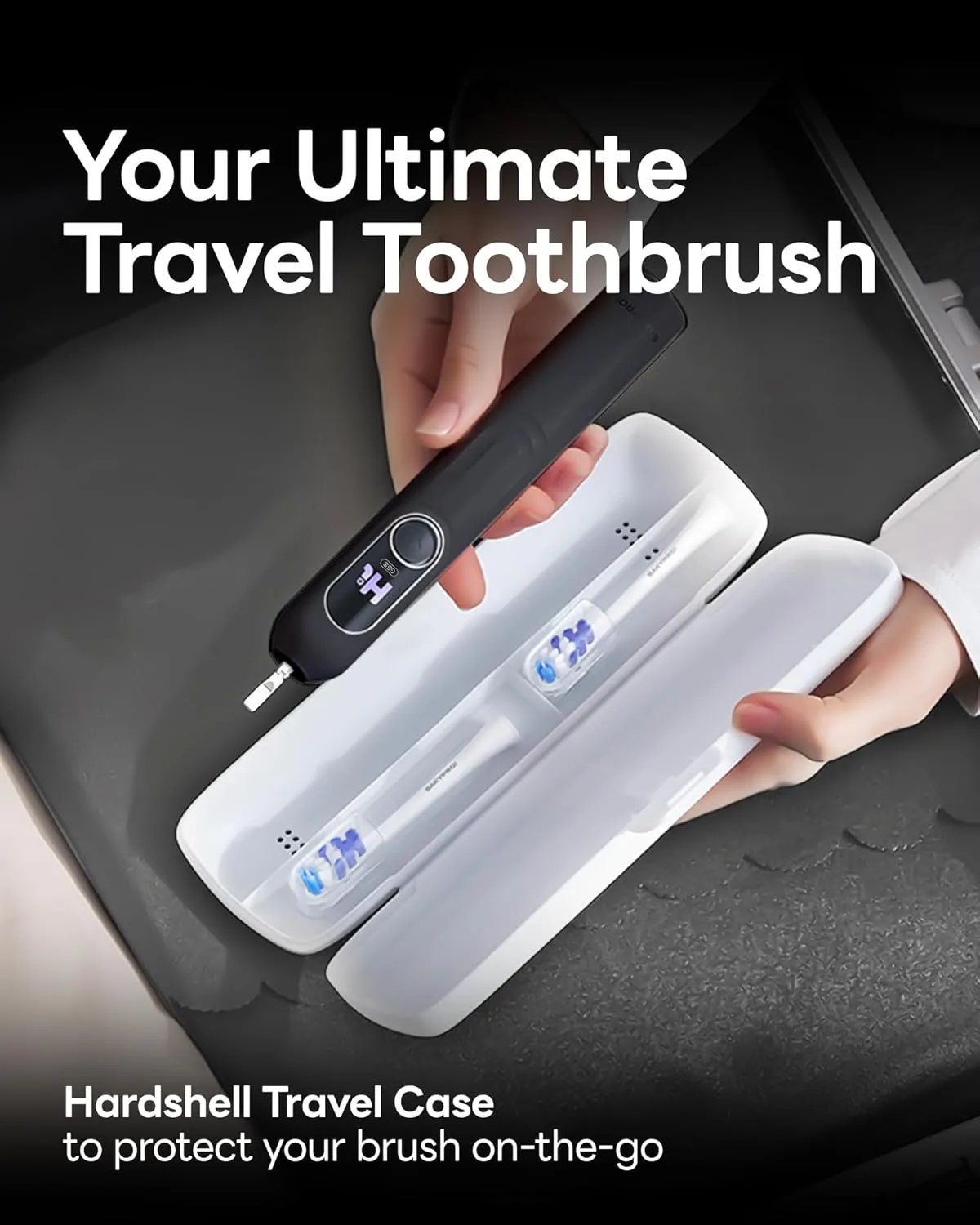 Electric Toothbrush with AI Smart Screen for Adults Kids | 150-Day Battery, Real-Time Brushing Map | Whitening Mode, 3-Min Timer, Travel Case | Family Sonic Electric Tooth Brush (G5S Black)