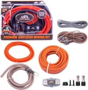 Elite Audio Premium Series 0-Gauge Amp Kit - 3600W Max Power, Copper Clad Aluminum Wire, Triple-Shielded RCA Cables, High-Power Capacity, Mini-ANL Fuse Holder, Car Amplifier Install Kit - EA-PRMK0
