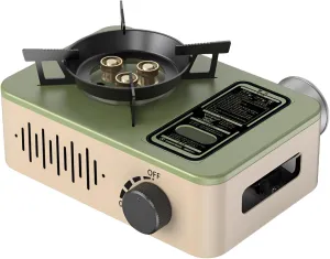 [Ellniges]【Mini Camping Stove】3200W High Power Gas with【oy 】&【Overpressure Protection】, Portable Outdoor Cooking System for Family Gatherings/Hiking (Multi-Pot Compatty)
