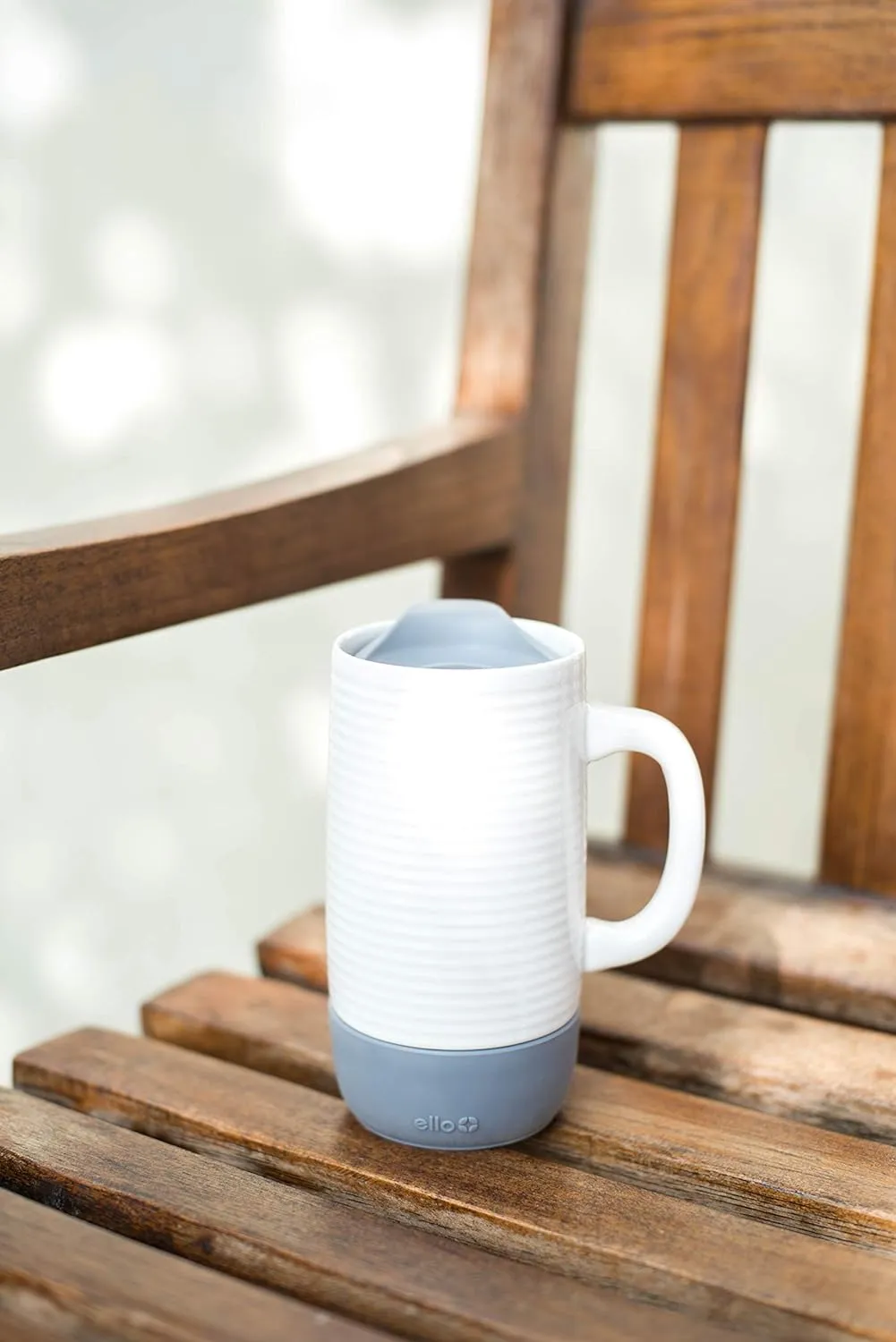Ello Jane 18oz Ceramic Travel Mug with Handle, Splash-Resistant Slider Lid and Built-in Coaster, Perfect for Coffee and Tea, BPA Free, Dishwasher Safe, Gift for Holiday Him Her Mother's Day