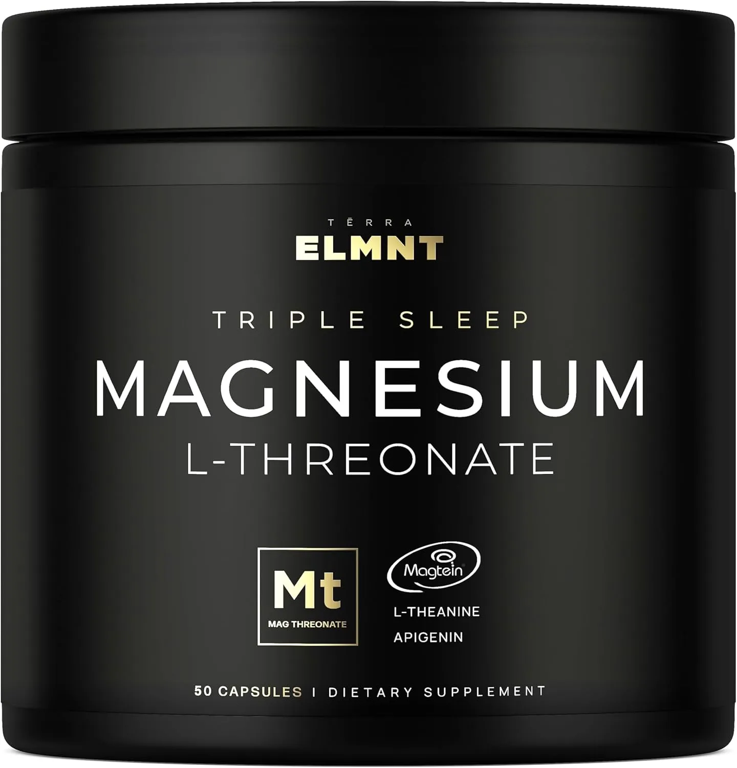 ELMNT Triple Sleep Magnesium Threonate w. Apigenin, Theanine & Magtein Magnesium L-Threonate - Highest Absorption Magnesium Supplement Capsules Natural Sleep Aid for Deep Sleep Calm & Stress Relief