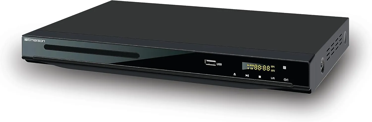 Emerson ED-8000 DVD Player with HD Upconversion, HDMI Output, USB Playback, 1080p Resolution, and Dolby Digital Surround Sound – Enhance Your DVD Collection with High-Definition Picture Quality