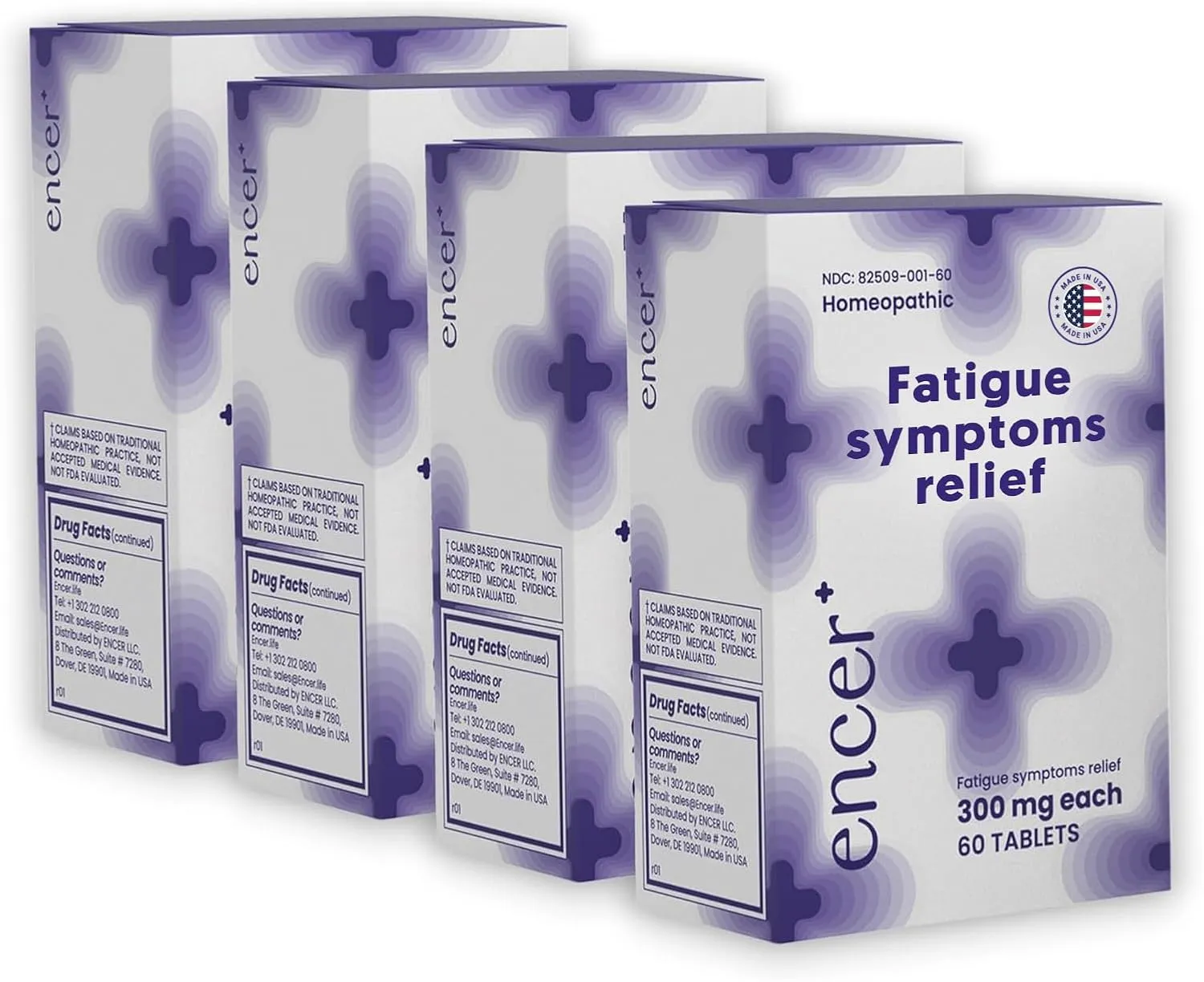 Encer Homeopathic Medicine for Oncology Treatments-Natural Energy Boosters for Radiotherapy Patients - Fatigue, Focus & Vitality Supplement-Chemotherapy Must Haves for Women & Men - 4 Pack, 240 Count