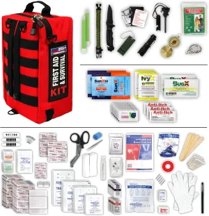 Ever-Ready Industries Outdoor Adventure First Aid & Survival Kit with Tools & Outdoor Protection- Exceed OSHA Guidelines and ANSI 2009 Standards - 211 Pieces