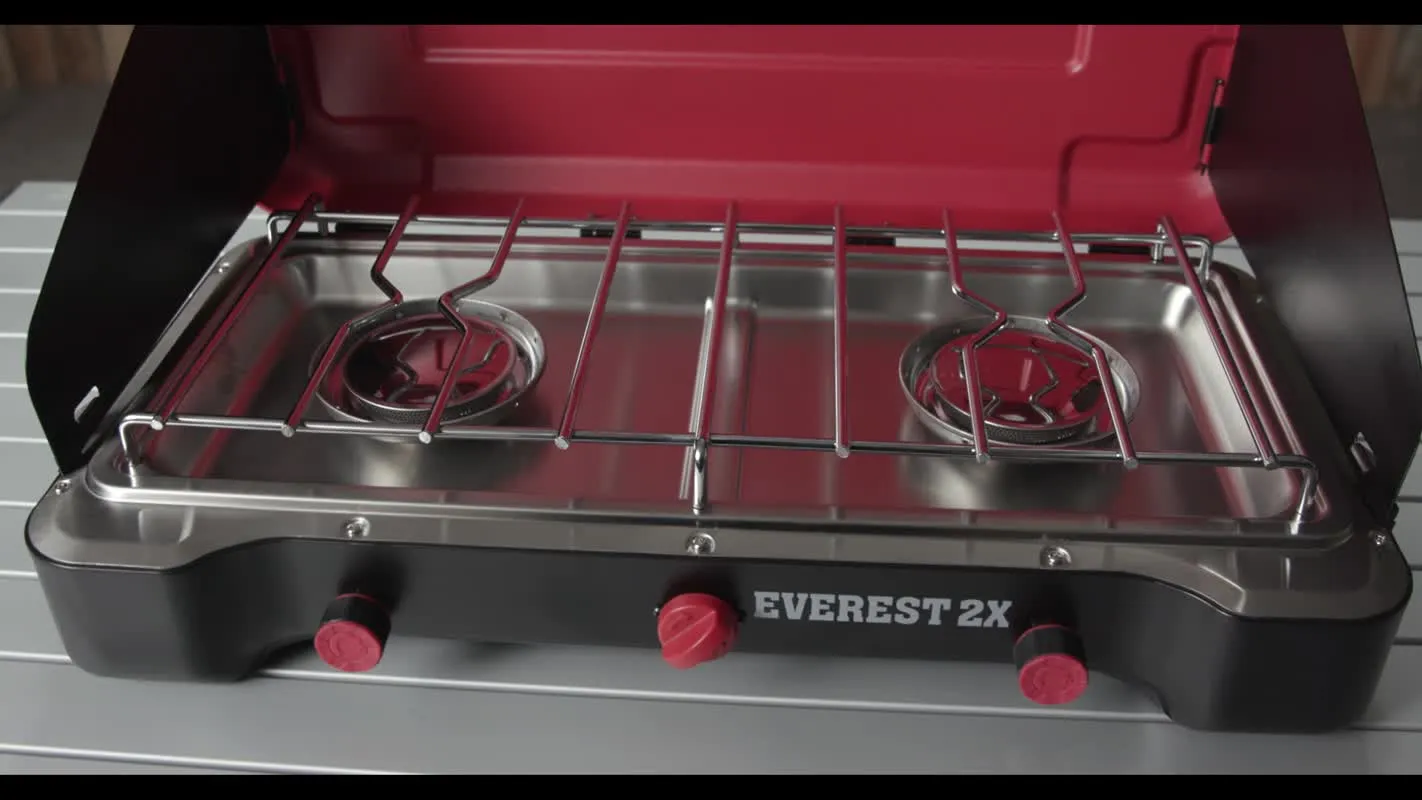 Everest 2X High Output Two-Burner Camp Stove-Portable Cooking Stove