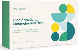 Everlywell Food Sensitivity Comprehensive Test - Learn How Your Body Responds to 204 Different Foods - at-Home Collection Kit - CLIA-Certified Labs - Ages 18 