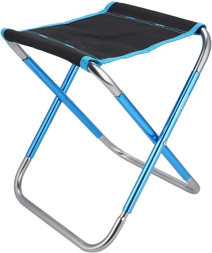 EVTSCAN Lightweight Outdoor Fishing Chair Portable Folding Camping Foldable Picnic Seat with Bag (Black)
