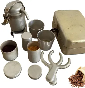 Extra Rare Collectors Camping Coffee Kit, Outdoor Coffee Serving Set, Portable Espresso Maker, Vintage Nostalgia Espresso & Pour over Set, For Travel Camping & Outdoor Adventures (1)
