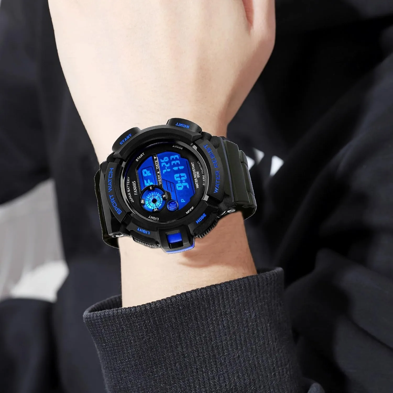 FANMIS Mens Military Multifunction Digital LED Watch Electronic Waterproof Alarm Quartz Sports Watch