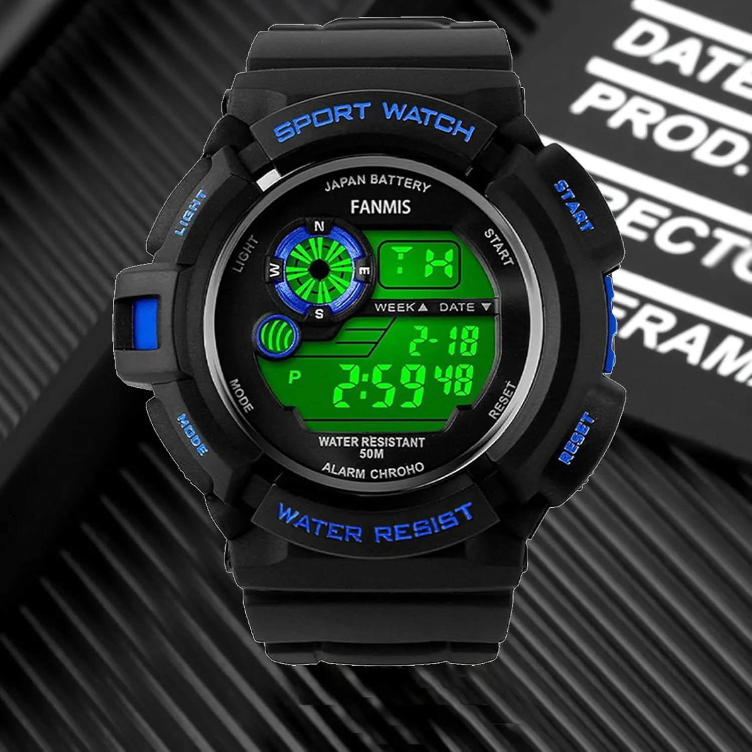 FANMIS Mens Military Multifunction Digital LED Watch Electronic Waterproof Alarm Quartz Sports Watch