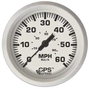 Faria Dress White 4" GPS Speedometer - 60 MPH | 33147