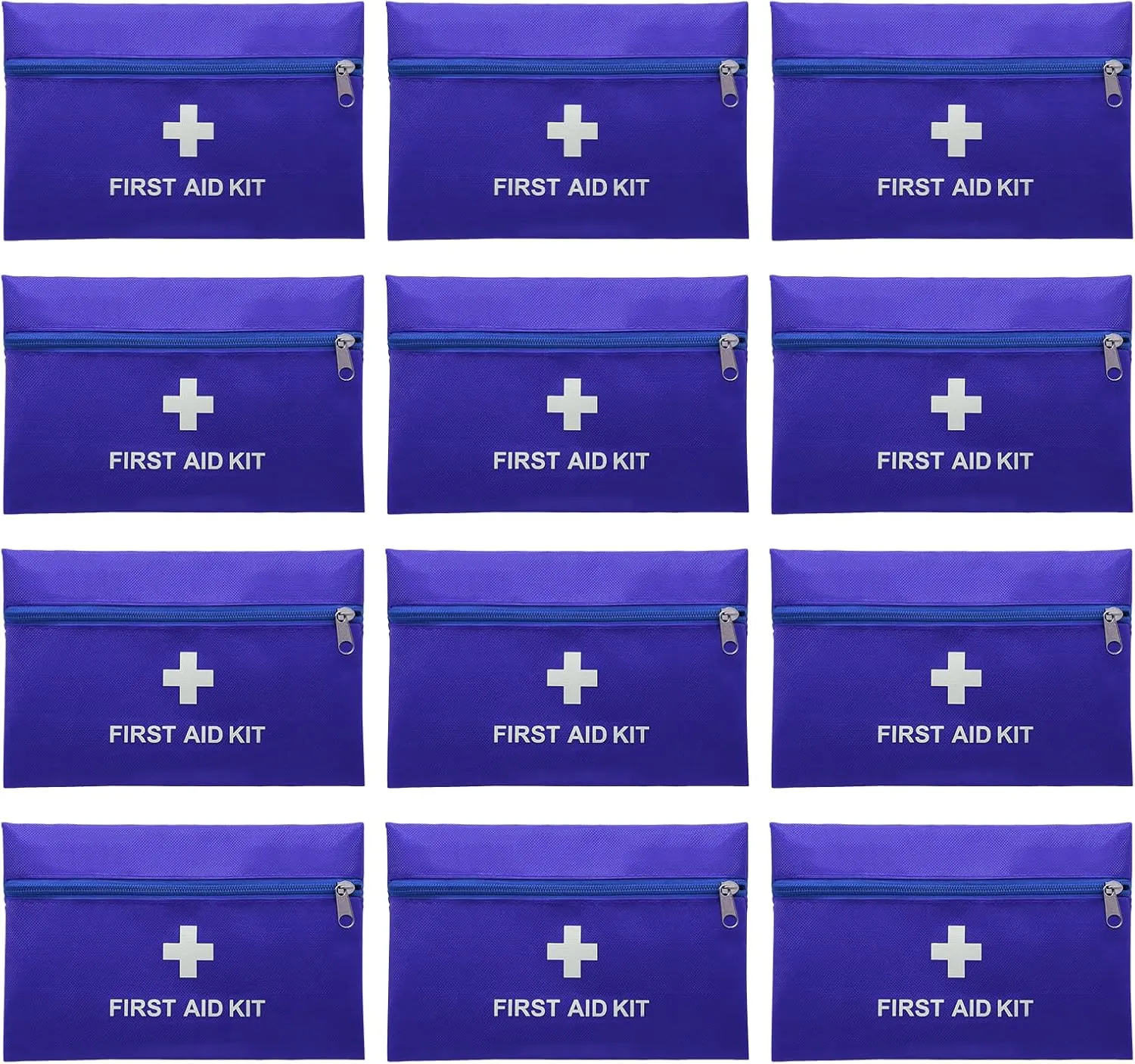 Faylapa 12Pcs Mini Empty First Aid Bag, 9.44x5.90 inches Travel Pouch Bag for Travel, Home, Office, Car, Camping, Outdoor (Bag Only)