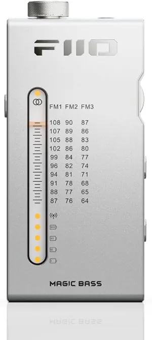 FiiO RR11 Portable HiFi FM Stereo Radio Receiver with Analog PVR Tuning, BASS 3D Sound Effects, 64MHz-108MHz (Silver, Hi-Res Audio Certified)
