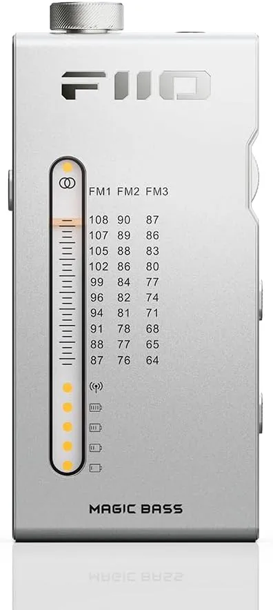FiiO RR11 Portable HiFi FM Stereo Radio Receiver with Analog PVR Tuning, BASS 3D Sound Effects, 64MHz-108MHz (Silver, Hi-Res Audio Certified)
