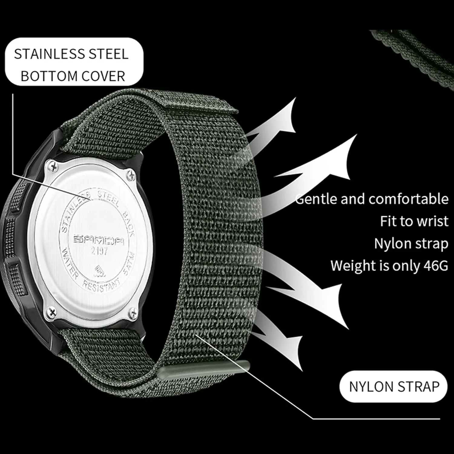 findtime Compass Tactical Watches for Men Women with Metronome Step Counter Countdown Dual Time Alarm Stopwatch Rubber Strap Lightweight Digital Waterproof Watch Orange