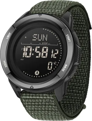 findtime Compass Tactical Watches for Men Women with Metronome Step Counter Countdown Dual Time Alarm Stopwatch Rubber Strap Lightweight Digital Waterproof Watch Orange