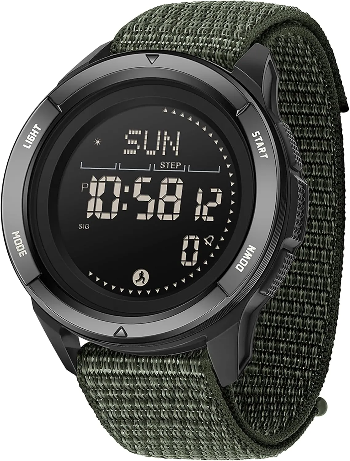 findtime Compass Tactical Watches for Men Women with Metronome Step Counter Countdown Dual Time Alarm Stopwatch Rubber Strap Lightweight Digital Waterproof Watch Orange