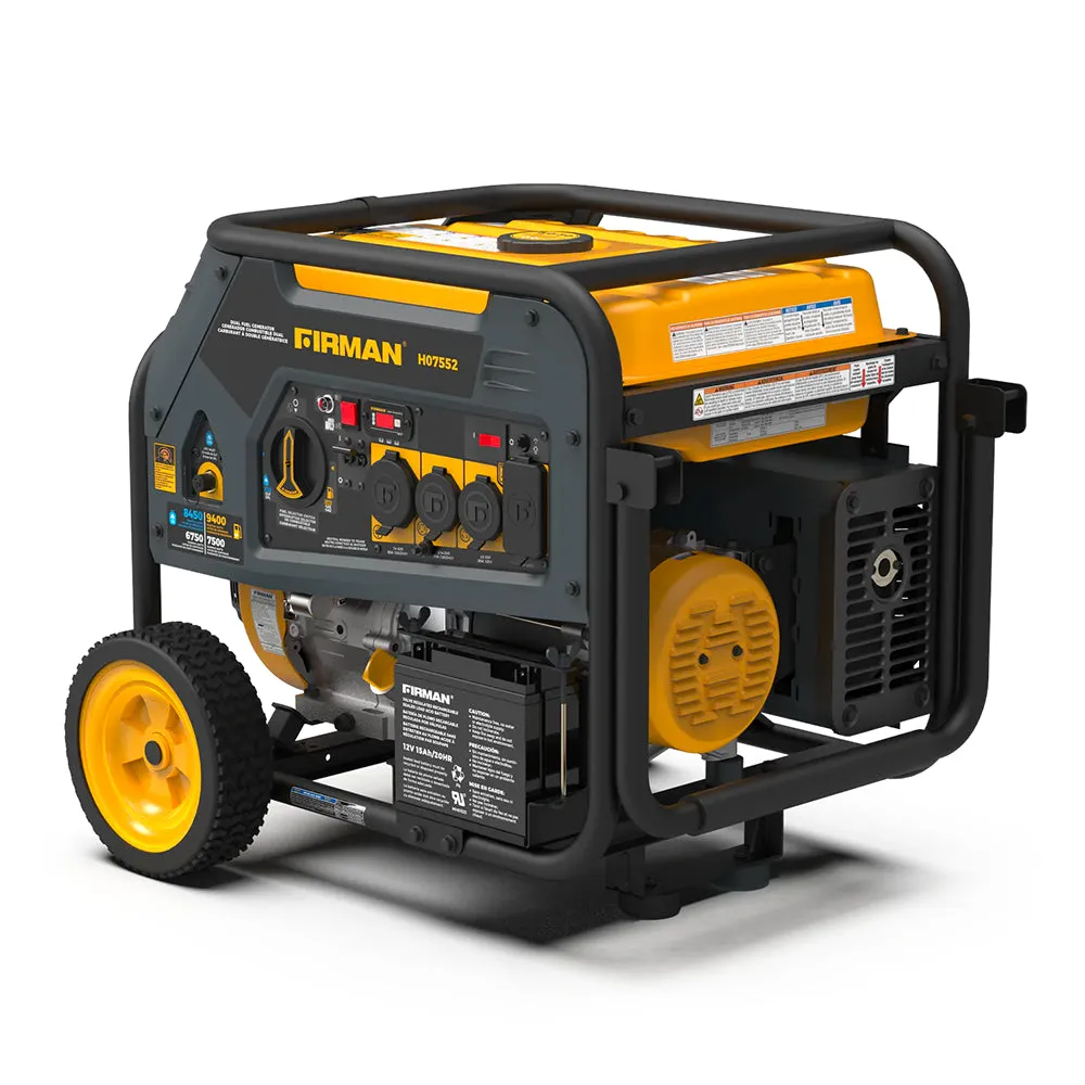 Firman H07552 Dual Fuel Portable Generator - 7500 Watt