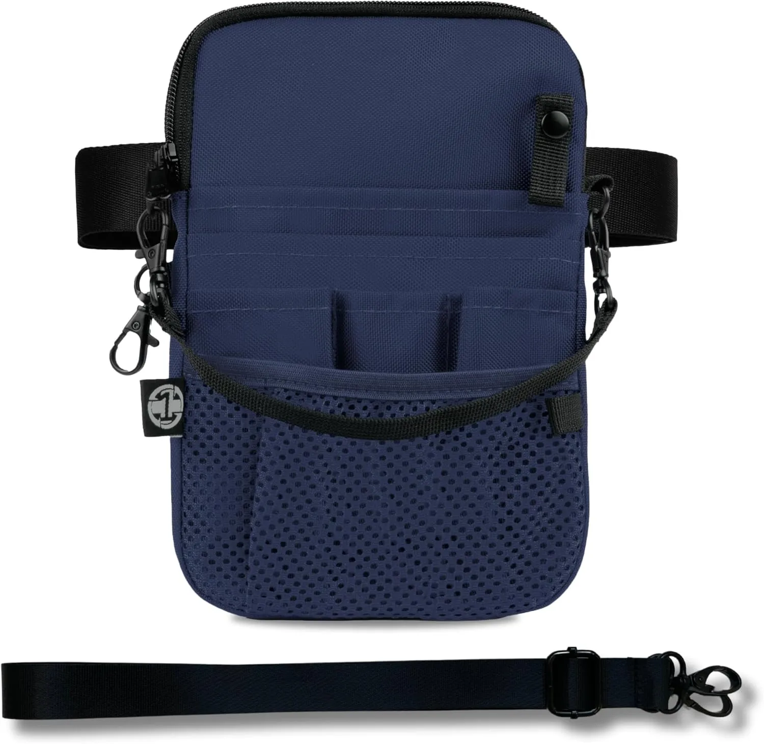 First Lifesaver 4-in-1 Nurse Fanny Pack with Medical Gear Pockets, Tape Holder, and Utility Storage for Stethoscopes, Bandage Scissors, and Emergency Supplies, Student and Nurse Use (Navy)
