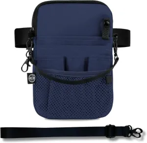 First Lifesaver 4-in-1 Nurse Fanny Pack with Medical Gear Pockets, Tape Holder, and Utility Storage for Stethoscopes, Bandage Scissors, and Emergency Supplies, Student and Nurse Use (Navy)