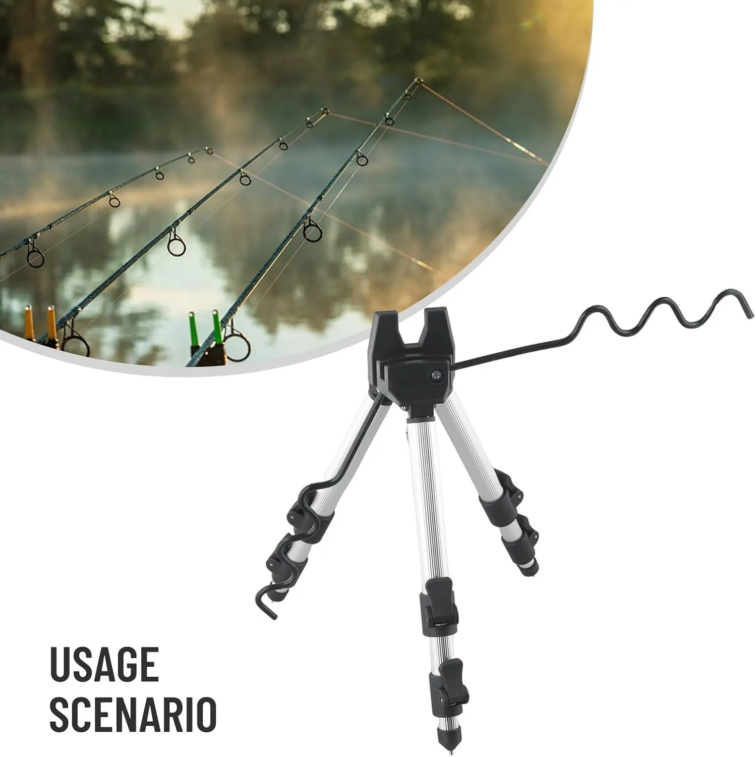Fishing Pole Tripod Bracket, Aluminum Alloy Portable Fishing Rod Tripod Stands for Outdoor