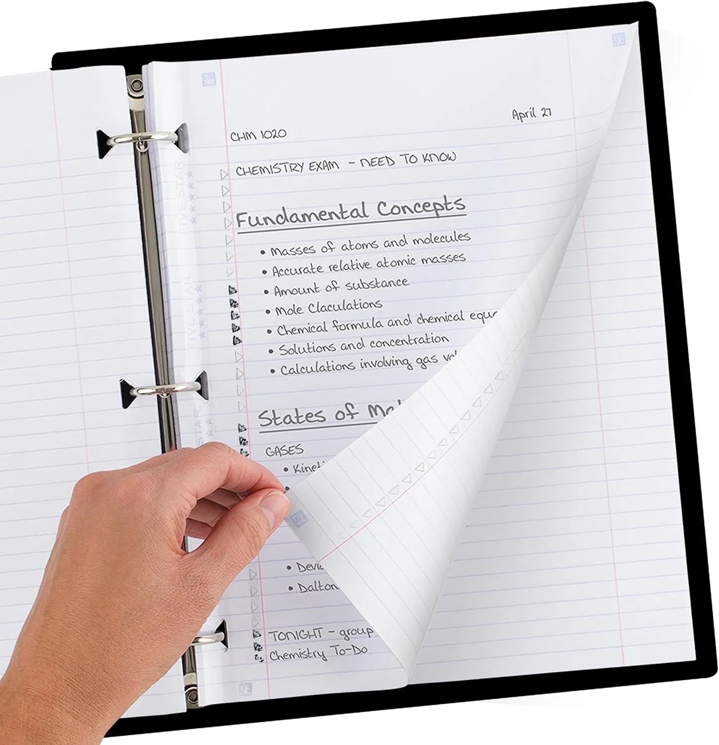 Five Star Loose Leaf Paper   Study App, 6 Pack, Notebook Paper, College Ruled Filler Paper, Reinforced, Fights Ink Bleed, 8.5 x 11, 80 Sheets per Pack (170025)