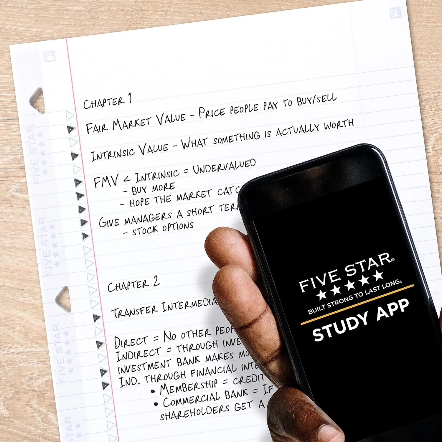 Five Star Loose Leaf Paper   Study App, 6 Pack, Notebook Paper, College Ruled Filler Paper, Reinforced, Fights Ink Bleed, 8.5 x 11, 80 Sheets per Pack (170025)