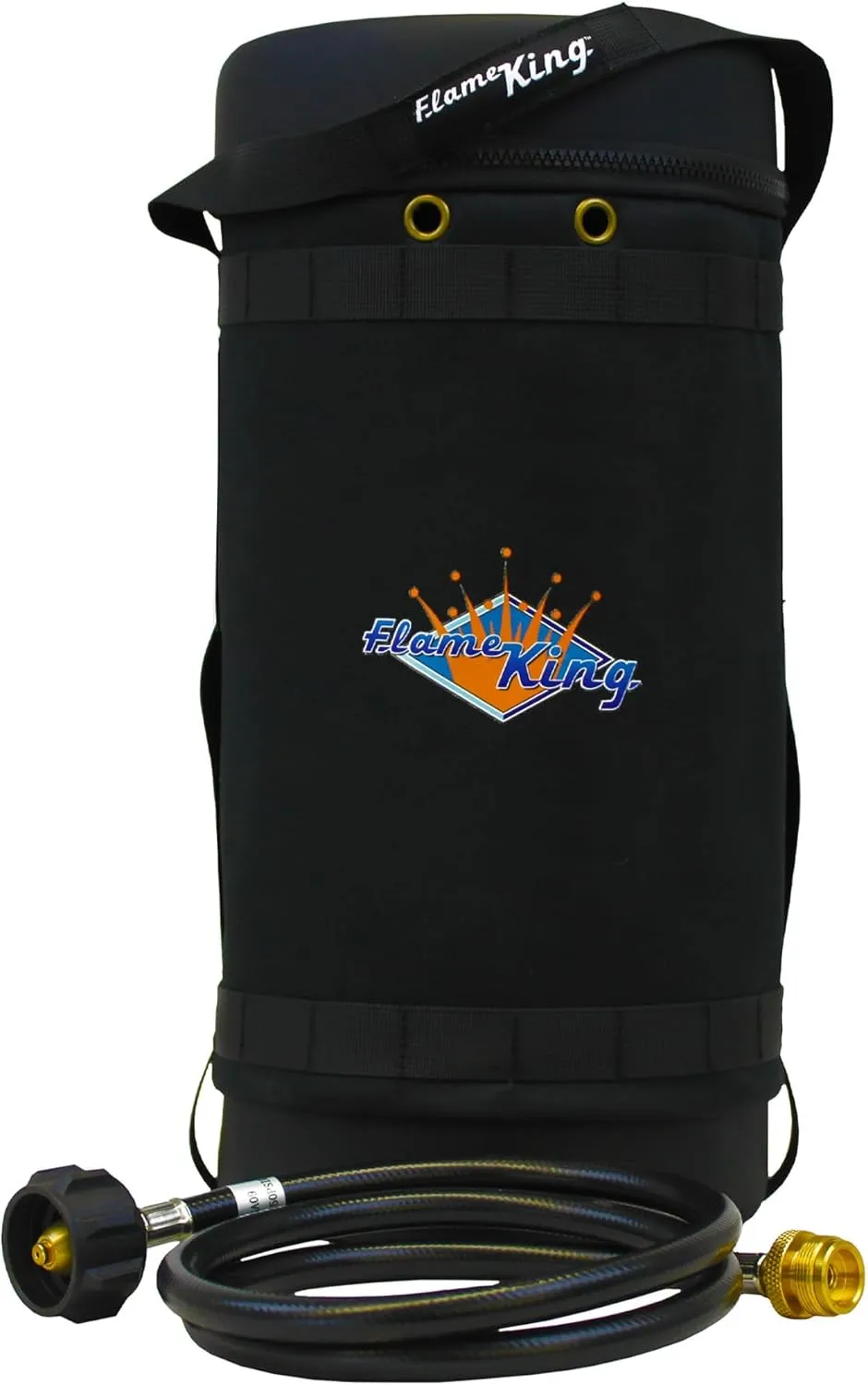 Flame King Gas Hauler Kit - Insulated Protective Carry Case for 10LB Propane Tank Plus Adapter Hose for Camping and Outdoor Adventures