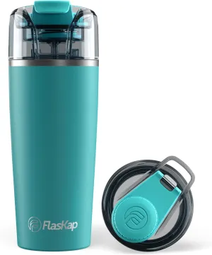 Flaskap Madic System: 6oz/9oz Dispenser Kap and 22oz/30oz Insulated Tumbler, Accessories, Leak Proof Lid, Tumbler Attachment, Stainless Steel Water Bottle