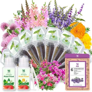 Flower Seed Pods for All Hydroponics Growing System, 8 Pods with 600  Seeds of Marigold, Lavender, Petunia, Dark Pink Dianthus, Clover and Snapdragon