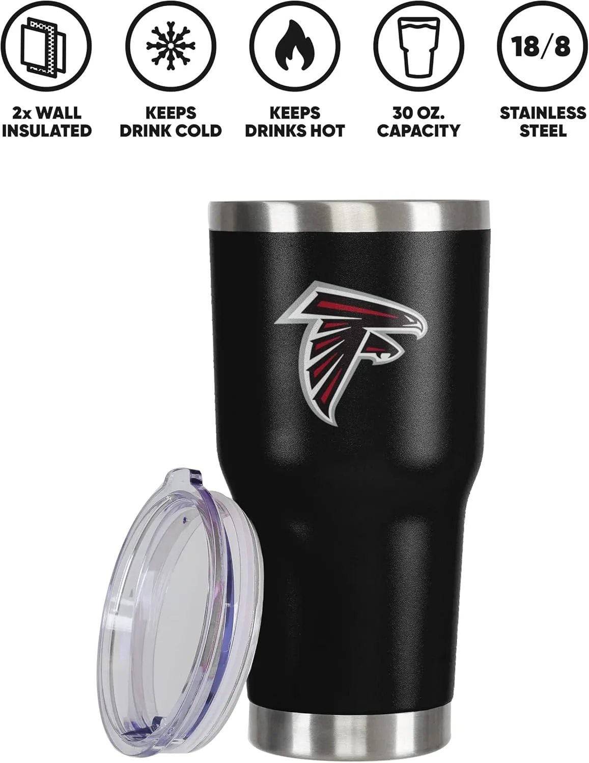 FOCO NFL unisex NFL Team Logo 30oz Insulated Stainless Steel Travel Mug Tumbler