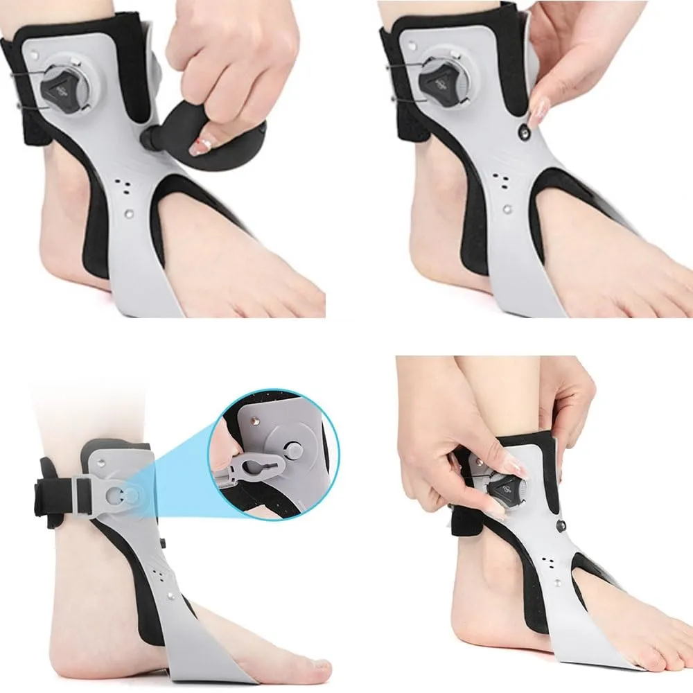 Foot Supports,Upgraded Medical Foot Up Ankle Foot Orthosis Support with Inflatable Airbag for Shoes Walking Foot Stabilizer Stroke Recovery Aid(L(The Left))