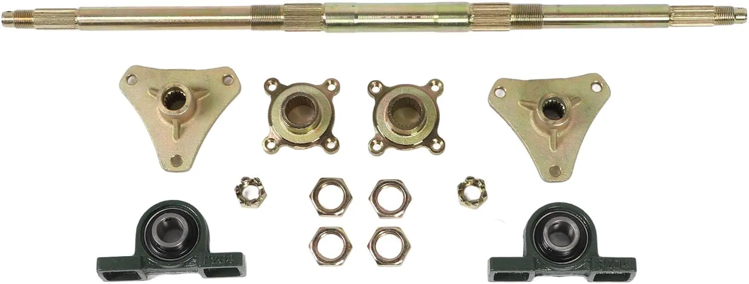 for ATVs Quads Drift Trikes CFTGIW 24inch Kart Rear Axle Kit Rear Axle Shaft Kit Metal Anti Impact Hubs Fixing Mounts Flanges Set Rear Axle Assembly Kit for ATVs Quads Drift Trikes